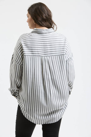 Plus Classic Stripe Button Down