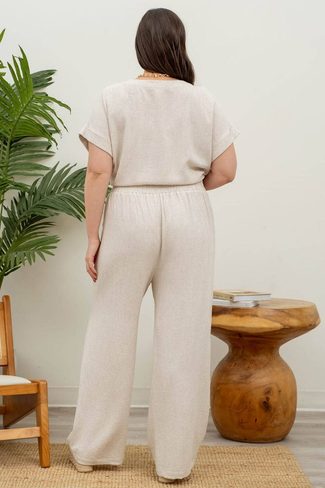 Plus Naturally Chic High Waisted Linen Pants