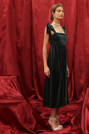 Holiday Joy Velvet Midi Dress