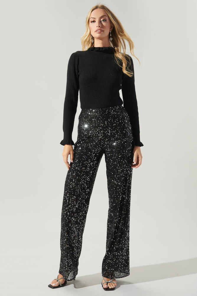 Friday Nights High Waisted Sequin Pants