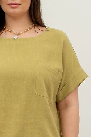 Plus Naturally Chic Boxy Linen Top