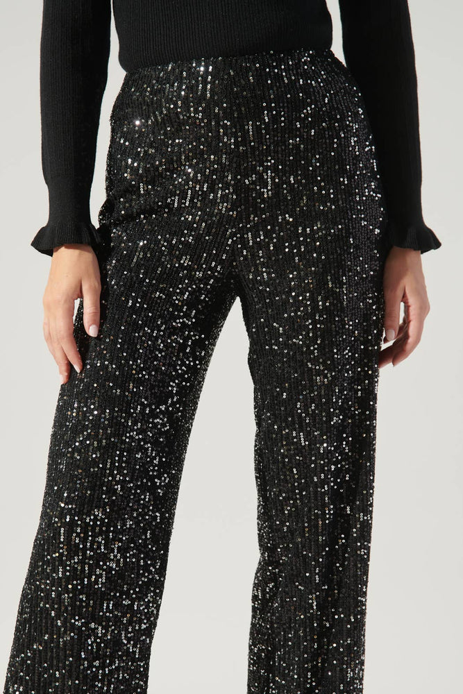 Friday Nights High Waisted Sequin Pants