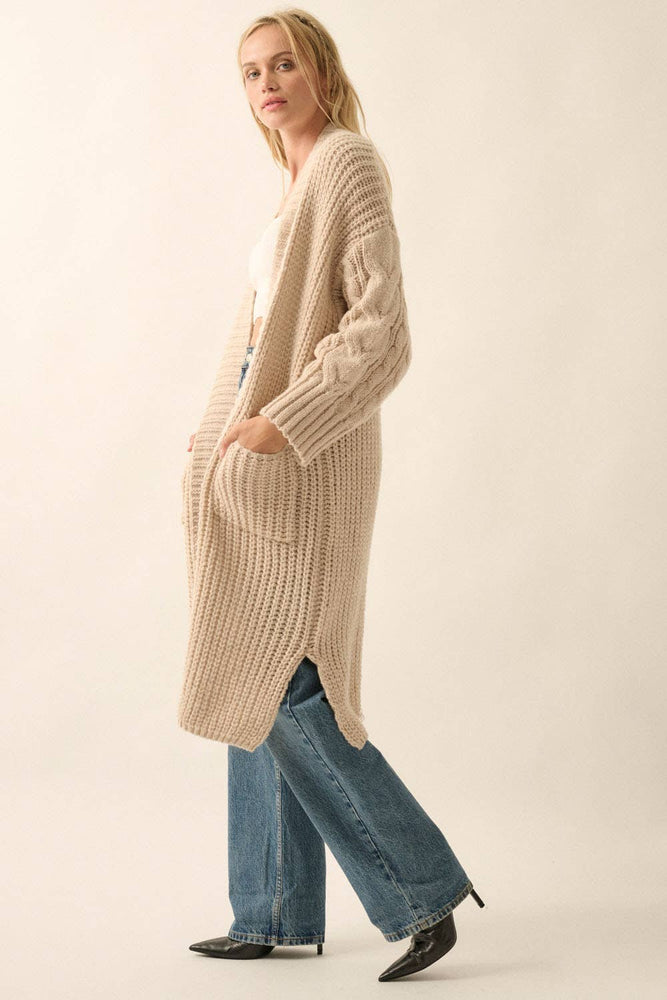 Wrapped Up and Cozy Cable Knit Sweater