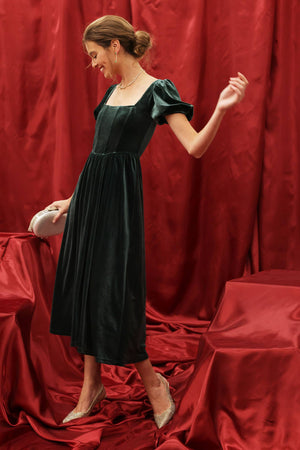 Night At The Opera Midi Velvet Dress