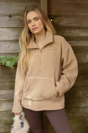 Teddy Bear Fleece Half Zip Jacket