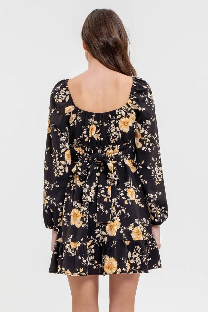 Send me Flowers Long Sleeve Mini Dress