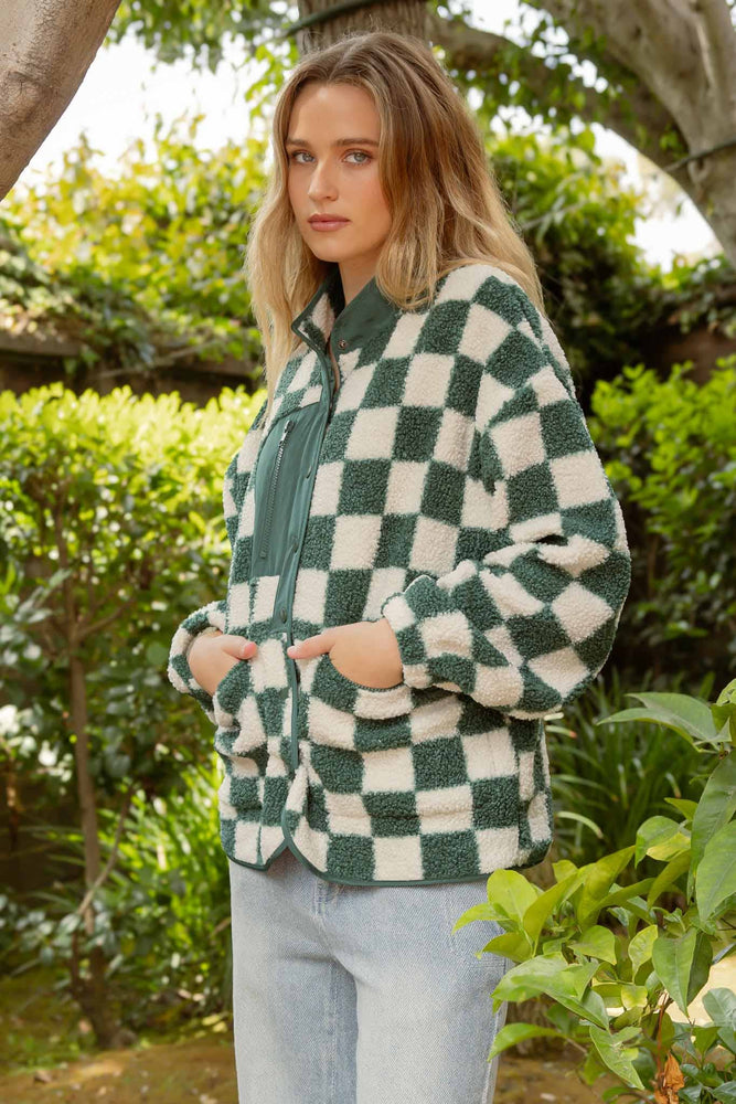 Checkered Fleece Jacket