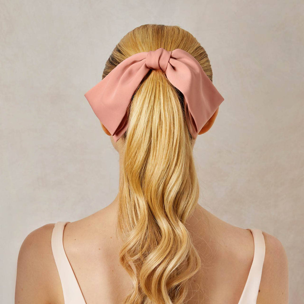 Recycled Fabric Bow Hair Clip - Rosewood