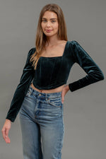 Demure Velvet Corset Top