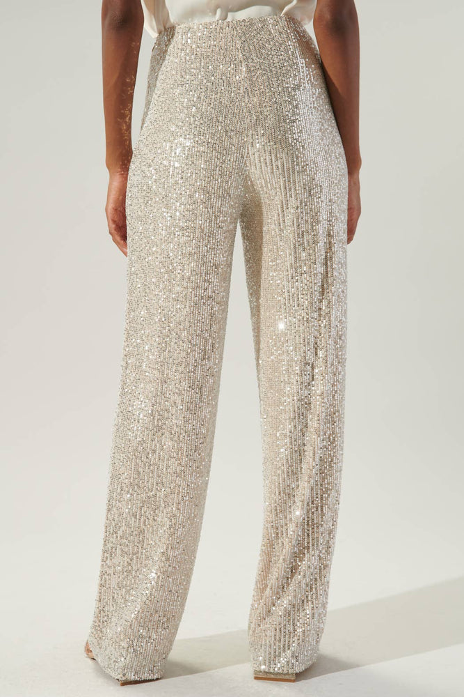 Friday Nights High Waisted Sequin Pants