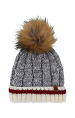 Northern Classic Canadian Cable Knit Shearling Lined Toque | Red