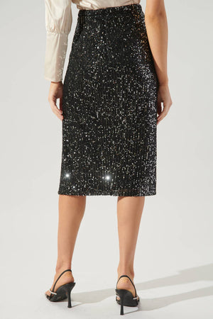 Friday Nights Sequin Midi Skirt