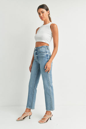 Lunch Date High Rise Straight Leg Jeans