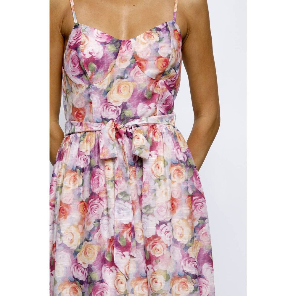 French Perfume Floral Midi Dress