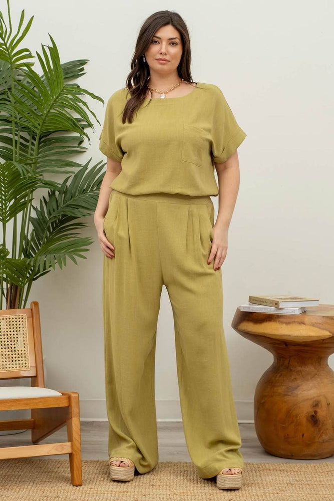 Plus Naturally Chic High Waisted Linen Pants