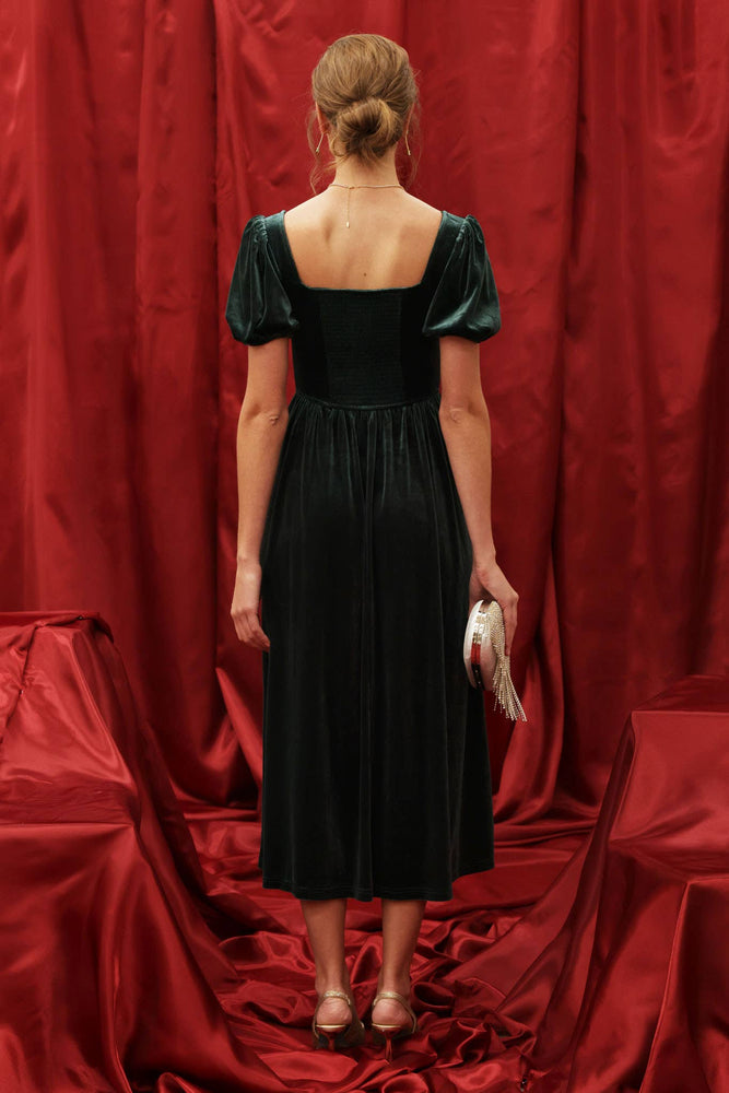 Night At The Opera Midi Velvet Dress