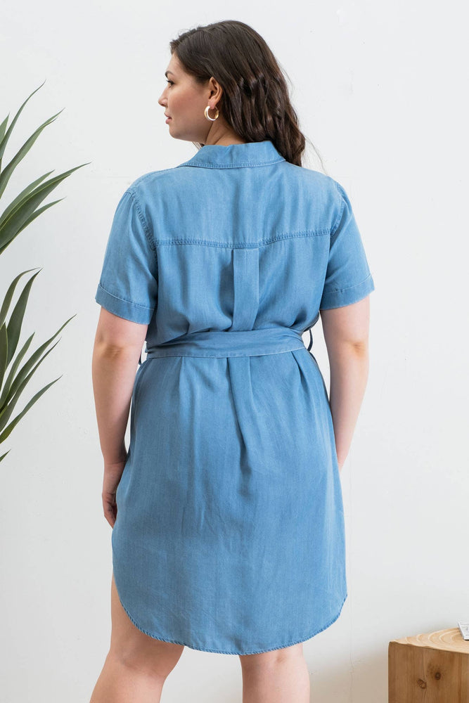 Plus Out Of Office Chambray Dress