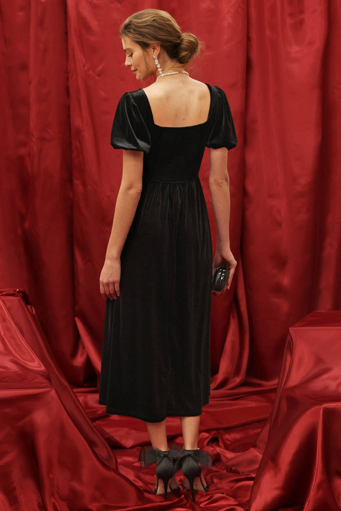 Night At The Opera Midi Velvet Dress