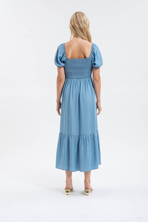 Perfect Morning Chambray Midi Dress