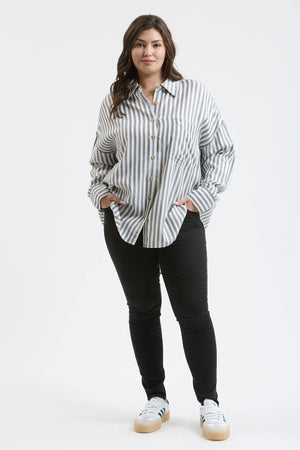 Plus Classic Stripe Button Down