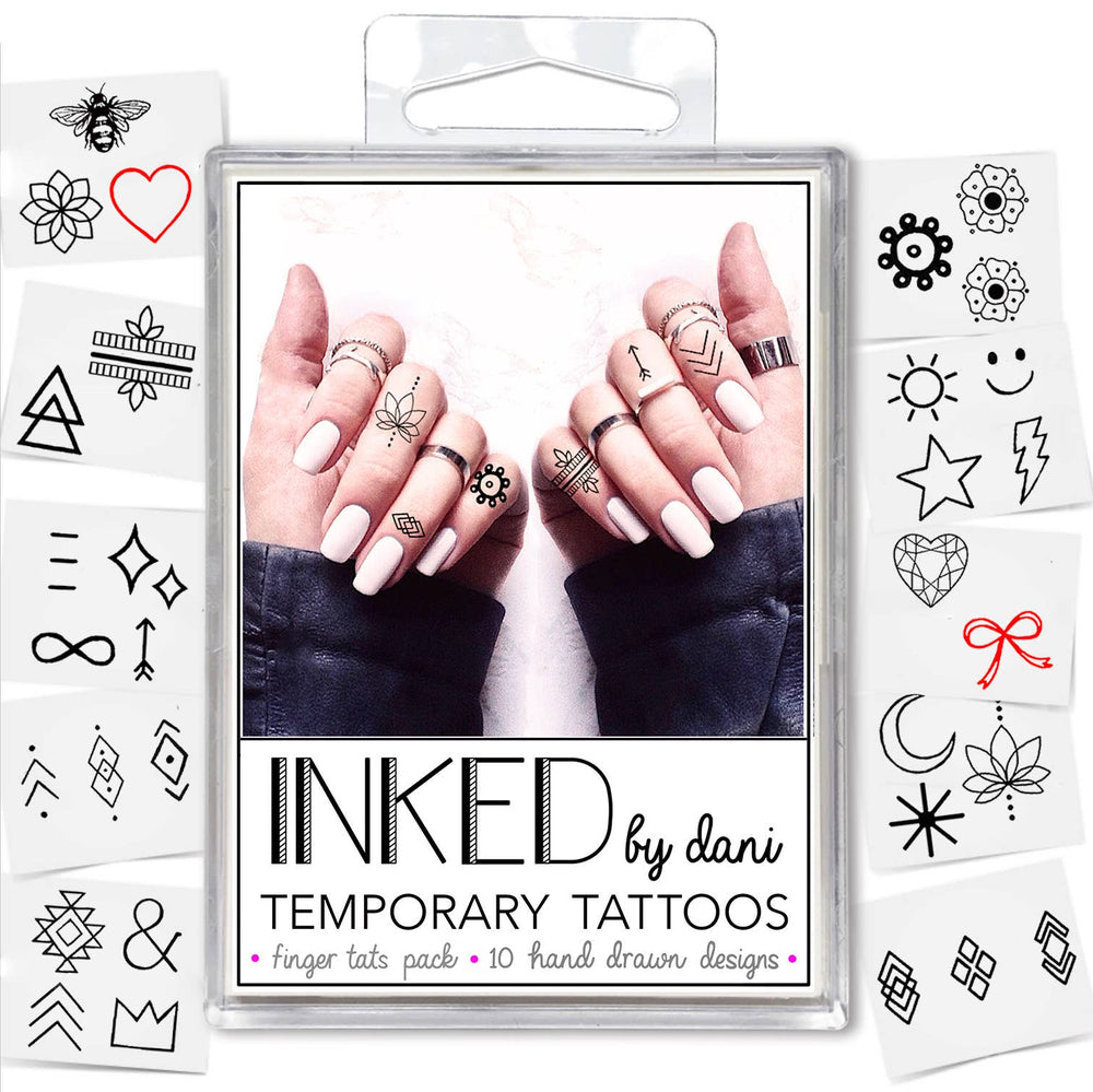 Finger Tats  Temporary Tattoo Pack