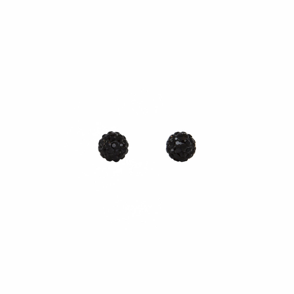 Park and Buzz radiance stud. Sparkle ball earrings. Hillberg and Berk. Canadian Brand. Glitter ball earrings. Black sparkle earrings jewelry jewellery