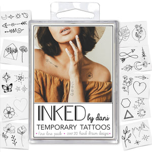 Fine Line  Temporary Tattoo Pack